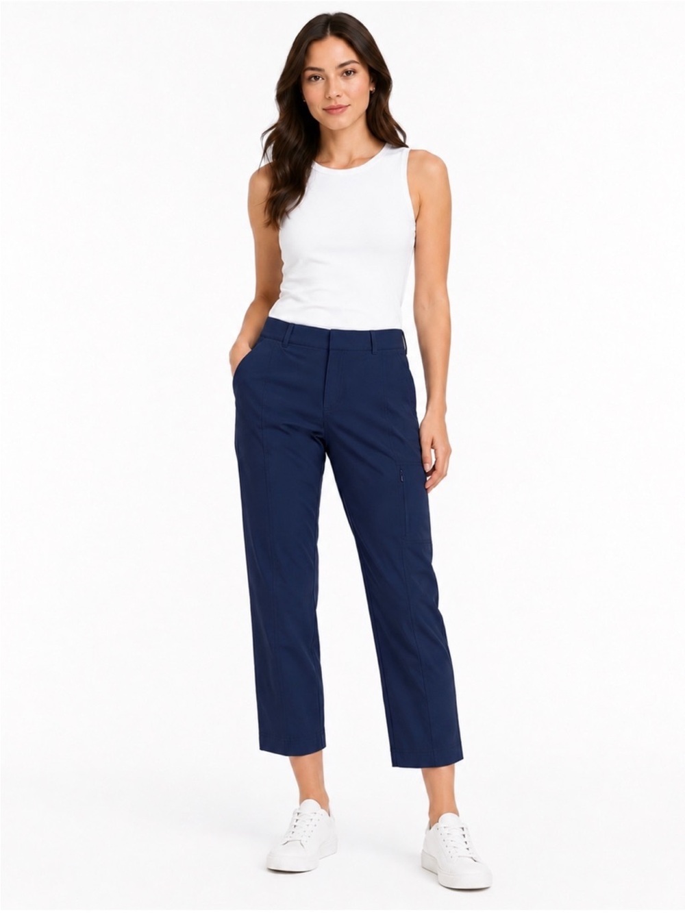 Kirkland Signature Navy Cropped Straight-Leg Pants